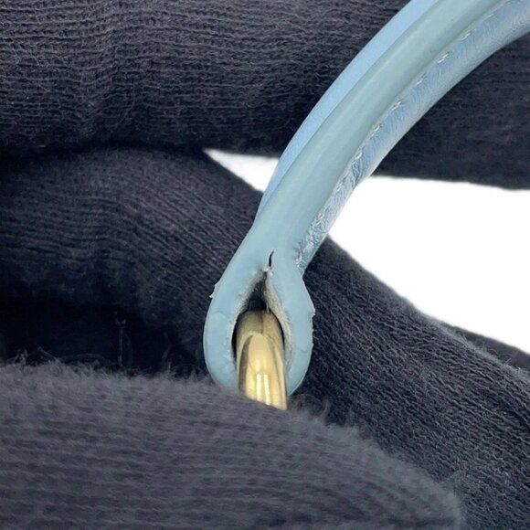 CELINE Cuir Triomphe 2-Way Vanity Shoulder Bag Size Mini Leather Light Blue ... - Picture 13 of 15